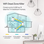 TP-Link Deco S4 Mesh AC1900 WiFi System - Up to 5,500 Sq.ft. Coverage, Replaces WiFi Router and Extender, Gigabit Ports, Works with Alexa, Deco S4(3-Pack)
