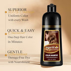 Dark Wine Red Hair Dye Shampoo 3-in-1, Instant Red Shampoo Hair Dye Lasts 4 Weeks, Professional Argan Oil Hair Color Shampoo for Gray Hair, Semi-Permanent Hair Color Kit for Women & Men, Damage-Free