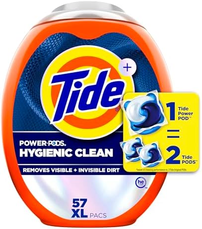 Tide Hygienic Clean Power PODS Laundry Detergent Pacs, Original Scent, 57 Count, Removes Visible and Invisible Dirt