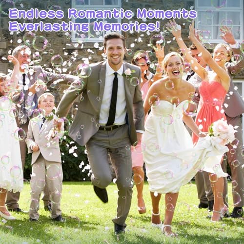 BOMOCO Bubble Gun, 125 Holes Bubble Machine Bubbles for Kids Age 3-12, Bubble Blaster Gun with Bubble Solution Summer Outdoor Bubble Toys Birthday Wedding Party Favors Bubble Maker Blower,Purple