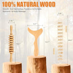 3 in 1 Wood Therapy Massage Tool,Wooden Lymphatic Drainage Massager Maderoterapia Kit Professional Body Cellulite Massager for Body Sculpting,Contouring,Relief Muscle,Anti-Cellulite