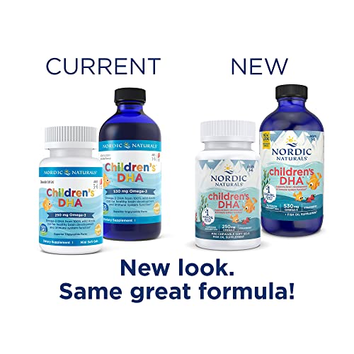 Nordic Naturals Children’s DHA, Strawberry - 180 Mini Chewable Soft Gels for Kids - 250 mg Omega-3 with EPA & DHA - Brain Development & Function - Non-GMO - 45 Servings