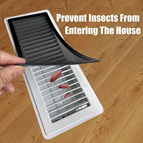 Floor Register Vent Cover- 4"x12" Magnetic Air Vent Screen Mesh Cover, Perfect for Wall/Ceiling/Floor Air Vent Filters (4-Packs)