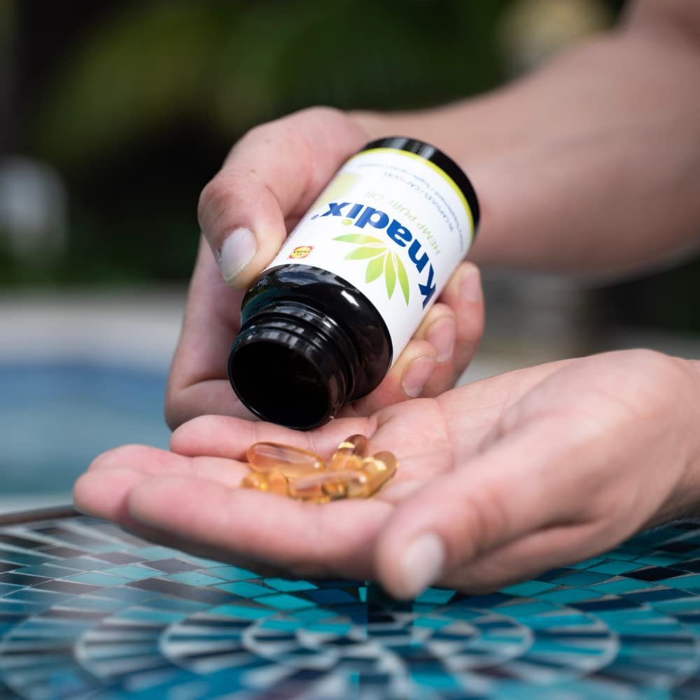 Knadix Hemp Oil Supplement - Support for Bones, Muscles & Joints - General Wellbeing - Natural Relief and Immune Support with Omega 3-6 Vitamins and Minerals Pack of 4-120 Caps