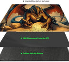 MTG Playmat Magic Card Playmat Game Mat,TCG & CCG Card Games Mat with Free Storage Bags Size 24 x 14 Inches (No with Zones,Dragon)
