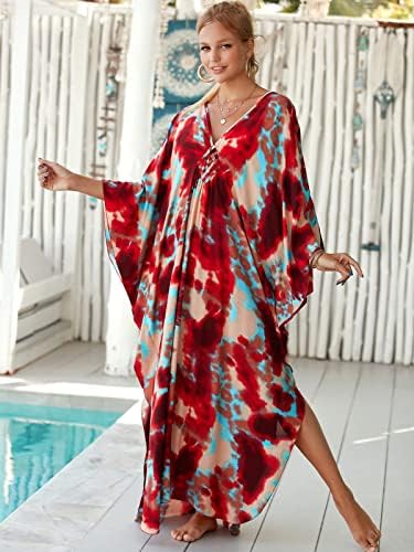kaftan dresses for women Ethnic Print Kaftan Beach Dress Plus Size Swimsuit Cover Up