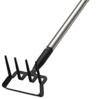 2-in-1 Heavy Duty Garden Hoe with 60" Adjustable Handle, Stirrup Hoe & Cultivator Weeding Rake - Lightweight Gardening Tool for Fast Weed Removal, Cultivating & Loosening Soil, Stainless Steel