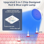 Red Light Therapy for Face and Body, Red and Blue Light Therapy Lamp with Base, 415nm Blue Light, 660nm Deep Red Light and 850nm Near-Infrared LED Light Therapy Device for Home Use