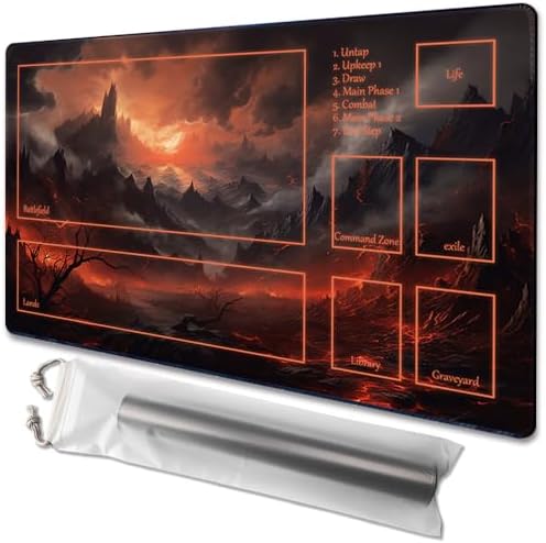 MTG Playmat - Non-Slip Backing Printing, Ideal for Card Game Enthusiasts TCG Playmat (Burning Village-Deck)