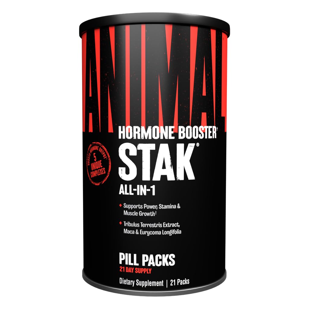 Animal Stak – Complete Natural Hormone Booster Supplement with Tribulus – Natural Testosterone Booster for Athletes – Contains Estrogen Blockers – 1 Month Cycle