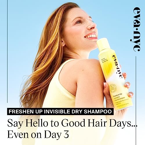 Eva NYC Freshen Up Invisible Dry Shampoo with Argan Oil & Rice Starch for All Hair Types, Non-Toxic, GMO-Free Cleansing Formula