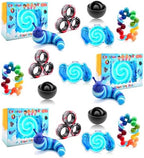 Cevioce 15Pcs Fidget Toys Adults Pack,Stocking Stuffers for Teens Boys Girls,Autism Sensory Toys with Fidget Spinner Slug Magnetic Rings,Squishy Fidget Toys ADHD Stress Relief,Party Favor for Kid-BBB
