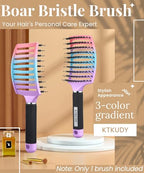 KTKUDY Wet or Dry Detangling Hair Brush for All Hair Types - Eliminates Knots & Reduces Breakage Hairbrush - Tangle Free Detangler Brush For Women Men & Kids, Single, 1 Count