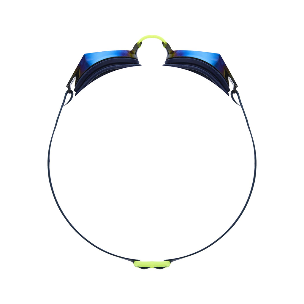 TYR Blackops 140 EV Racing Goggles – Mirrored Swim Goggles for Men & Women, Anti-Fog, UV Protection, Low Profile Competitive Swimming (Gold/Navy)