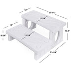 XtremepowerUS 2-Steps Heavy Duty Plastic Resin Spa Steps - Hot Tub, Inflatable Pool, and Patio Accessories, for Outdoor Use, Weatherproof Materials, White