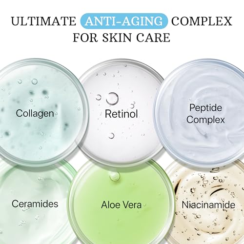 Retinol Cream for Face - Anti Aging Face Moistuirzer with Collagen & Hyaluronic Acid - Day & Night Face Cream for Women and Men