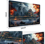 MTG Playmat Size 24x14in Free Storage Bags Non-Slip Backing, Ideal for Card Game Enthusiasts TCG Playmat Mouse Pad (Mountain Fog loft-with Zone)