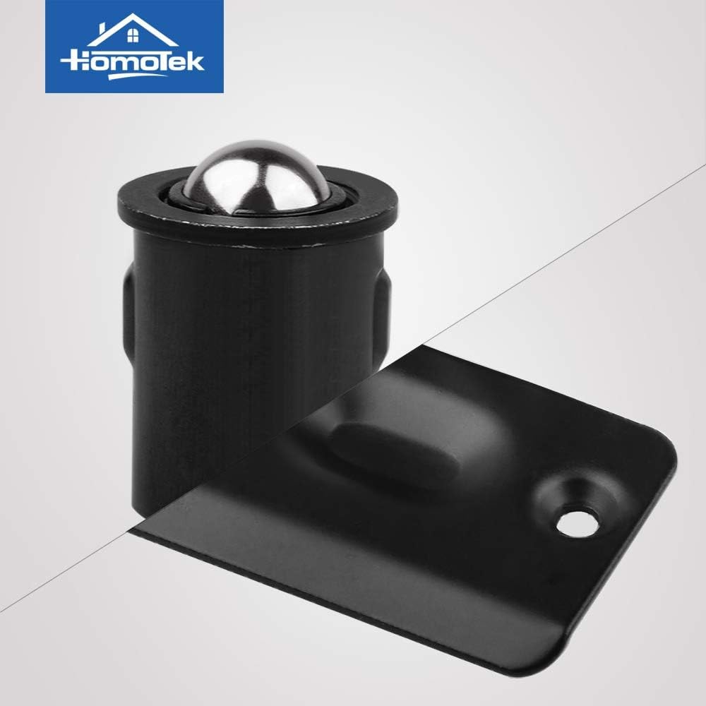 HOMOTEK 8 Pack Drive in Ball Catch with Strike Plate for Closet Doors, Black, 13/16 Inch x 1-1/8 Inchs,Die-cast, Adjustable Tension Ball