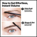 Revlon ColorStay Brow Fiber Filler, Longwearing & Volumizing Waterproof Eyebrow Gel, 302 Warm Brown, 0.23 fl. oz.