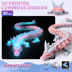 Large 3D Printed Dragon,30 Inch 3D Dragon Toys,Bigger Fidget Crystal Animals Toys, 3D Printed Articulated Animals for Home Office Car Desk Decor (Colorful Luminous, 30 inch)