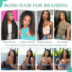 Boho Hair for Braiding Mix Synthetic Human Braiding Hair, 22 Inch Deep Wave Bundles Boho Braids, 2 Bundles Packs Bulk Curly Bohemian Hair Extensions (27#, 22 Inch)