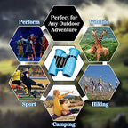 Binoculars for Kids 8x21, Gift for 3-12 Years Boys & Girls, Compact Kids Binoculars High-Resolution Shockproof Mini Binoculars for Bird Watching, Hiking, Camping, Travel Blue 302