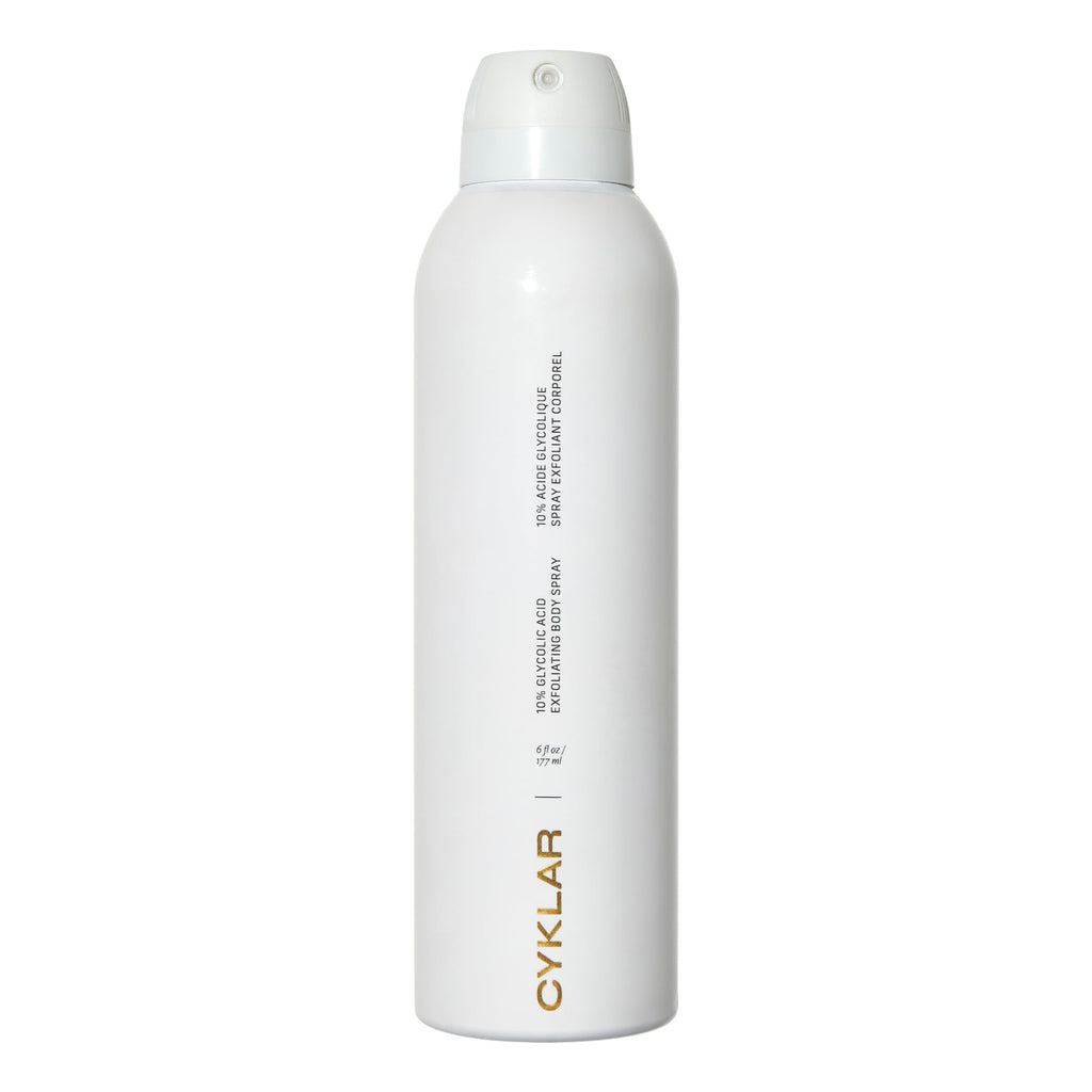 Cyklar Glycolic Acid Exfoliating Body Spray – 10% AHA Toner for Face & Body. Skin-Smoothing Spray with Peptides & Enzymes – Fragrance-Free, 6 fl oz