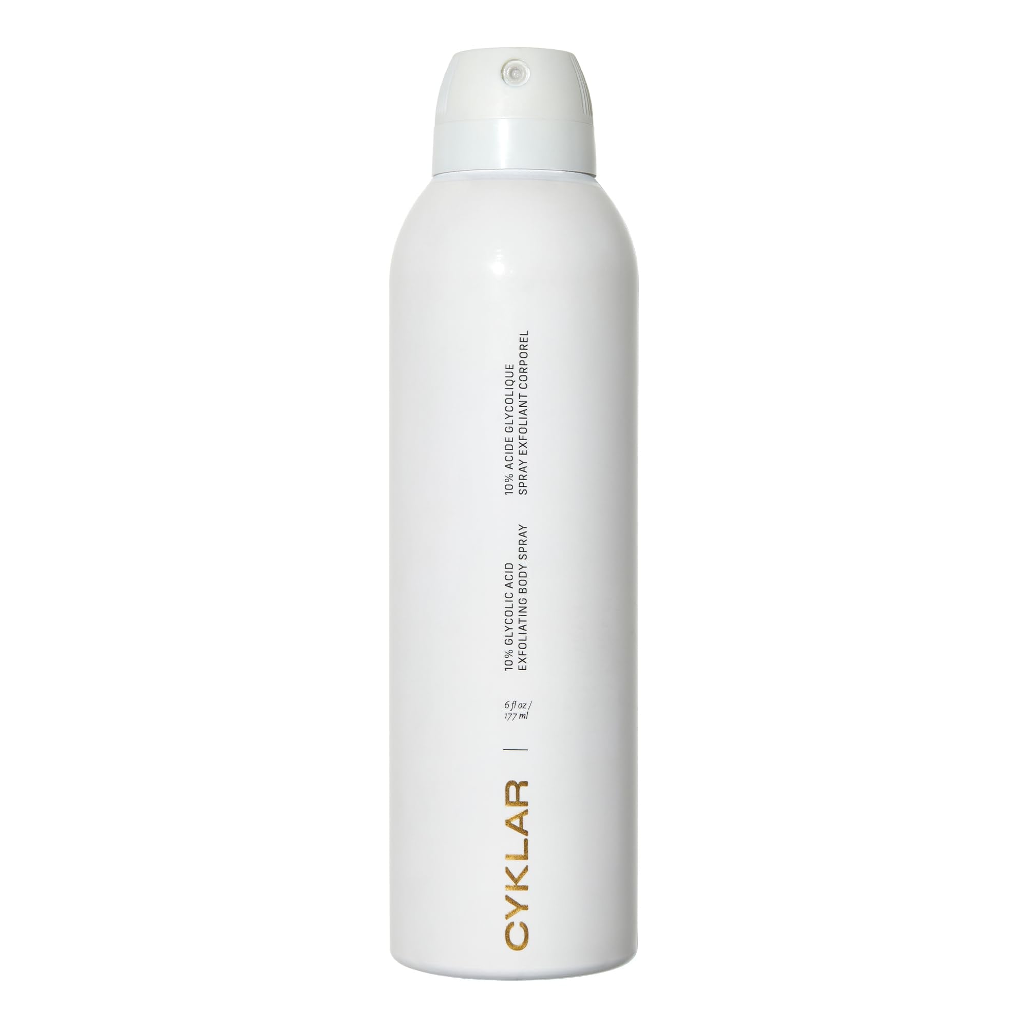 Cyklar Glycolic Acid Exfoliating Body Spray – 10% AHA Toner for Face & Body. Skin-Smoothing Spray with Peptides & Enzymes – Fragrance-Free, 6 fl oz