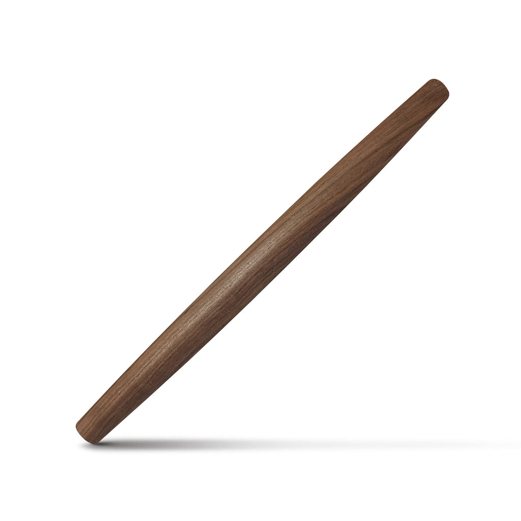 French Rolling Pin (17 Inches) –WoodenRoll Pin for Fondant, Pie Crust, Cookie, Pastry, Dough –Tapered Design & Smooth Construction - Essential Kitchen Utensil,Walnut Wood