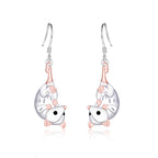 Opossum Dangle Earrings for Women - Silver Animal Earring Possum Gifts