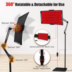 Red Light Therapy for Face and Body, 10-in-1 Multifunction Red Light Therapy Lamp with Stand, 660nm Red Light & 850nm Near Infrared Light Therapy Device with Red Light Therapy Belt and Stand