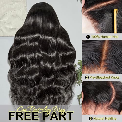 Arabella Glueless Lace Front Wigs Human Hair 13x4 Tiny Knots Real Pre Bleached Body Wave Wigs Human Hair 210% Density Upgraded Body Wave(20inch, 13x4 Body Wave Wig)