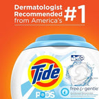 Tide PODS Free and Gentle, Laundry Detergent Soap PODS, HE, 96 Count - Unscented and Hypoallergenic for Sensitive Skin, Free and Clear of Dyes and Perfumes