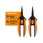 Fiskars 6" Non-Stick Pruning Snips, Resin-Resistant Garden Scissors, 2-Pack
