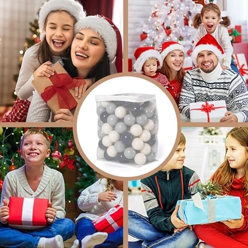 GOGOSO Ball Pit Balls for Toddler, Baby Plastic Playballs Kids Soft Pastel Pelotas Non-Toxic BPA-Free,Dark Green +Gray+White,100 Balls