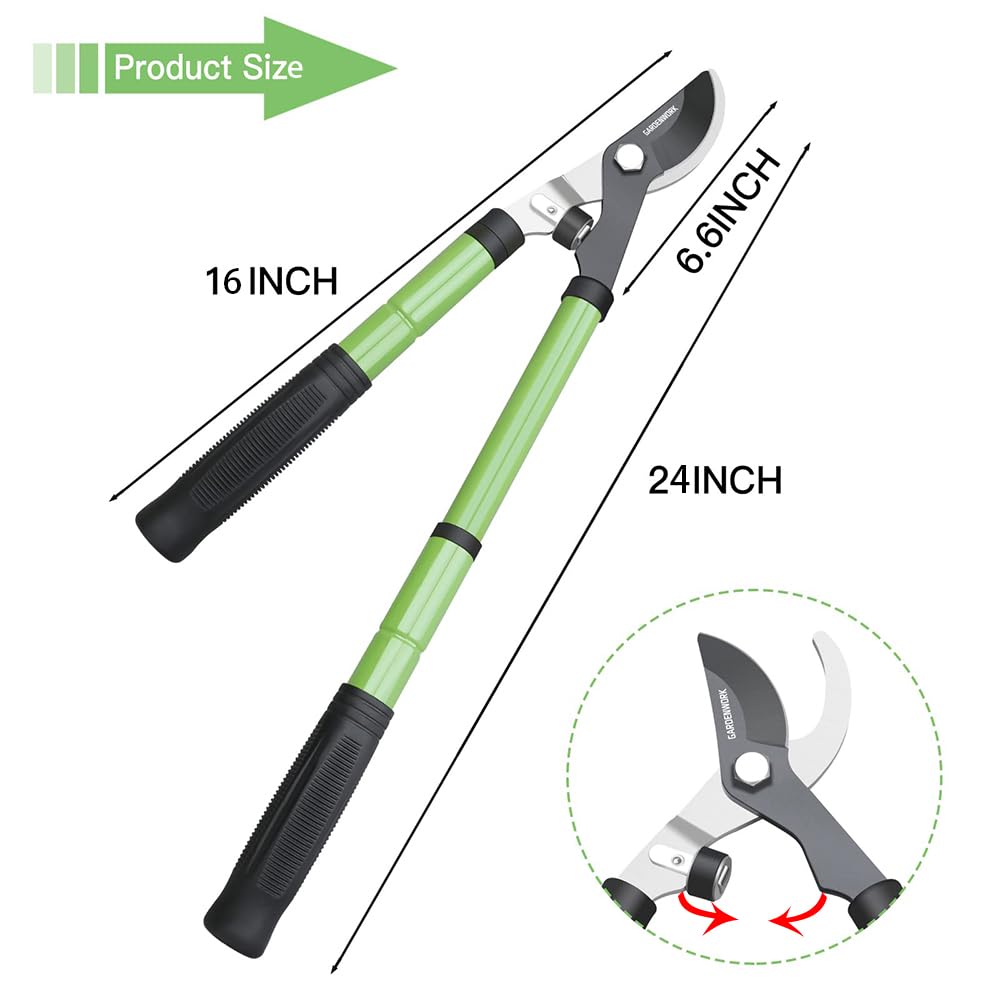 GARDENWORK Loppers for Tree Trimmer Heavy Duty with SK5 Carbon Steel Blade