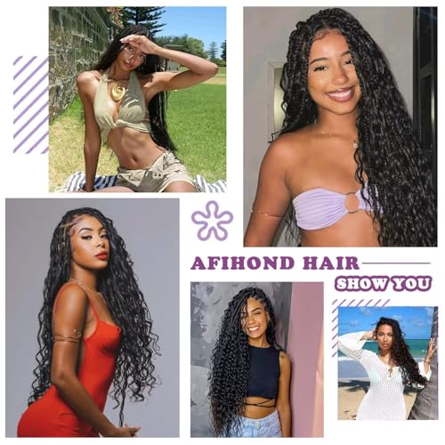 Human Braiding Hair For Boho Braids Deep Water Wave Bulk Human Hair for Braiding 12A Wet and Wavy Curly 100% Human Hair Extensions 3 Bundles 120g Natural Color 18inch
