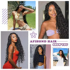 Human Braiding Hair For Boho Braids Deep Water Wave Bulk Human Hair for Braiding 12A Wet and Wavy Curly 100% Human Hair Extensions 3 Bundles 120g Natural Color 18inch