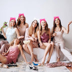 Semato Bachelorette Party Favor Set Bride Spa Headband Bride Headband and Bridesmaid Headband Skincare Headbands for Women Cute Bow Head Bands Party Supplies (1 bride+ 7 hot pink)