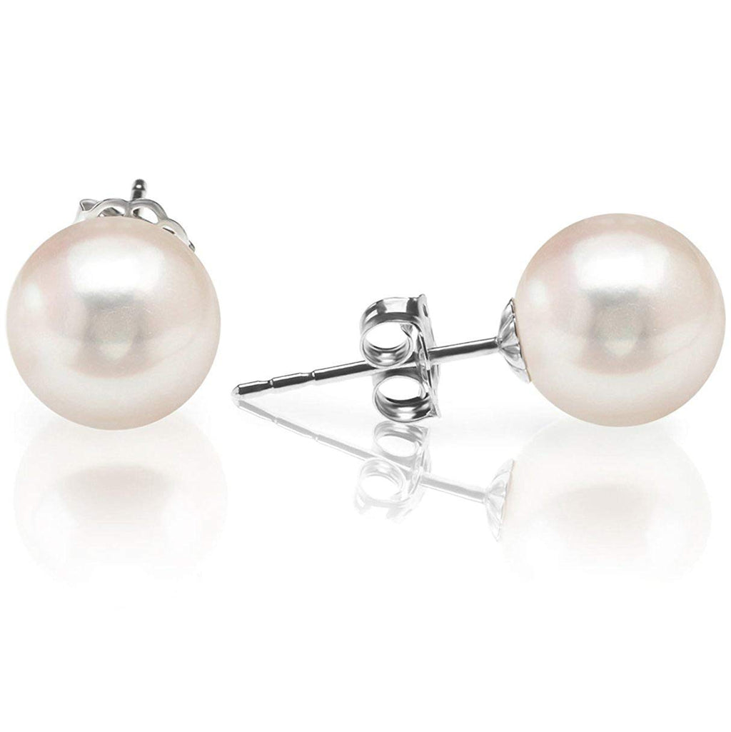 PAVOI 925 Sterling Silver Freshwater Cultured Pearl Earrings for Women, 5mm