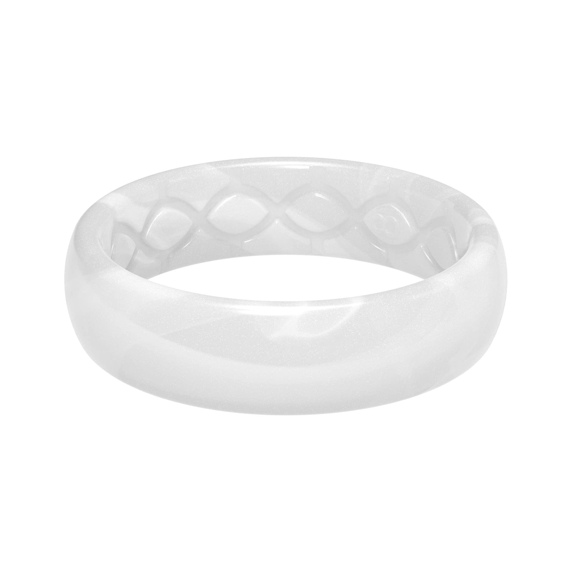 Groove Life Thin Silicone Ring for Women, Comfortable Wedding Band, Pearl 5