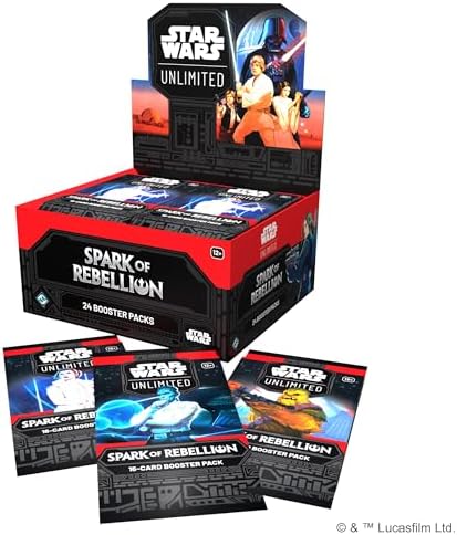 Star Wars: Unlimited TCG Spark of Rebellion Booster Display (Set of 24 Booster Packs) - Trading Card Game for Kids & Adults, Ages 12+, 2+ Players, 20 Min Playtime, Made by Fantasy Flight Games