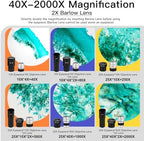 Microscope for Adults Kids Students, Compound Monocular Microscope 40X-2000X, Dual LED Illumination, Slides Set with Specimens, Phone Holder Adapter, School & Home Education