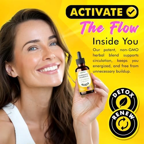 Lymphatic Drainage Drops - Lymph Detox Cleanse & Immune Support - Lymphatic Drainage Supplements with Echinacea, Dandelion, Burdock - Support Cellulite Massager & Lymphatic Drainage Tool (2 Fl Oz)