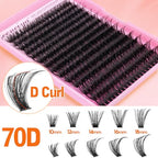 Geeneiya Full Lash Extension Kit 10-18MM Volume Eyelash Extension Kit D Curl Cluster Lashes Individual Eyelashes Kit with Waterproof Lash Bond and Seal, Lash Tweezers (10-18MM, 280Pcs, 70P)
