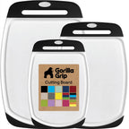 GORILLA GRIP Cutting Board Set of 3, Slip Resistant and Nonporous, Black