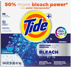 Tide plus Bleach Powder Laundry Detergent, Original, 144 oz, 89 loads