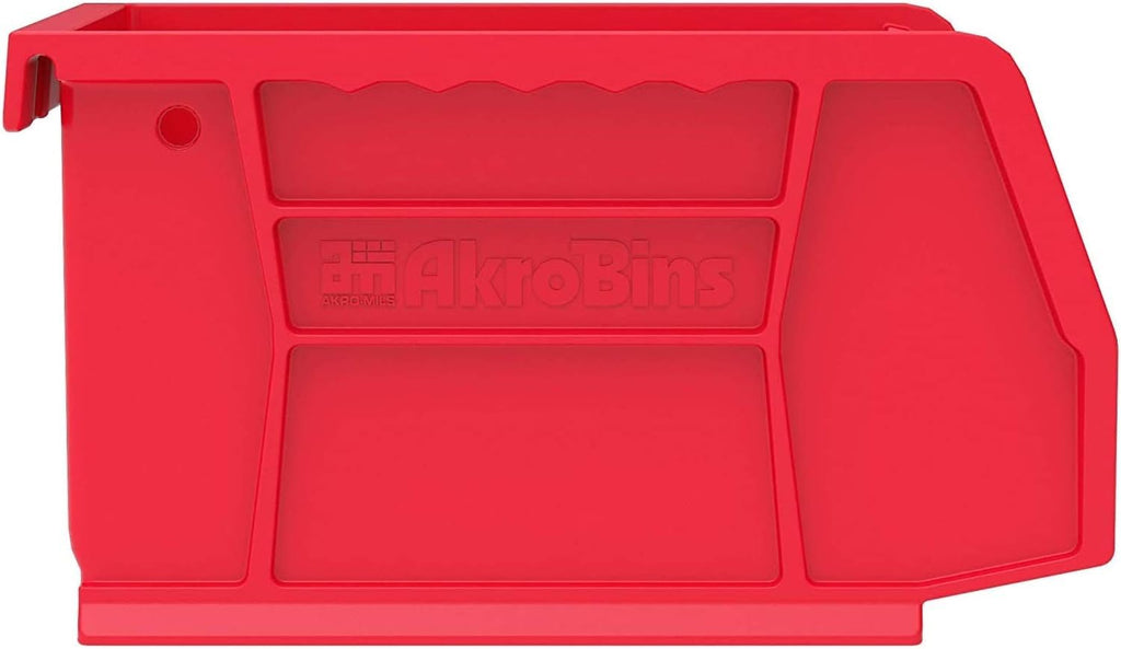 Akro-Mils 30210 AkroBins Plastic Storage Bins, Space-Saving Stackable Bins for Garage, Pantry, Craft Organization, 5" x 4" x 3", Red, 24-Pack