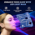 Red Light Therapy for Face, LED Face Mask Light Therapy, Red Light Therapy Mask for Acne, Wrinkles and Skin Rejuvenation, 320 LEDs, 3 Modes, 10-Min Auto Off, Eye Protection Included