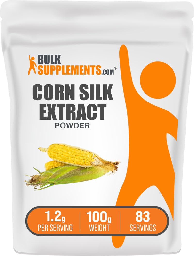 BulkSupplements.com Corn Silk Extract Powder - Corn Silk Supplement, Zea Mays Extract - Vegan & Gluten Free, 1.2g per Serving, 100g (3.5 oz) (Pack of 1)